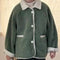 Bertie Button Up Sherpa Teddy Coat (Forest Green)